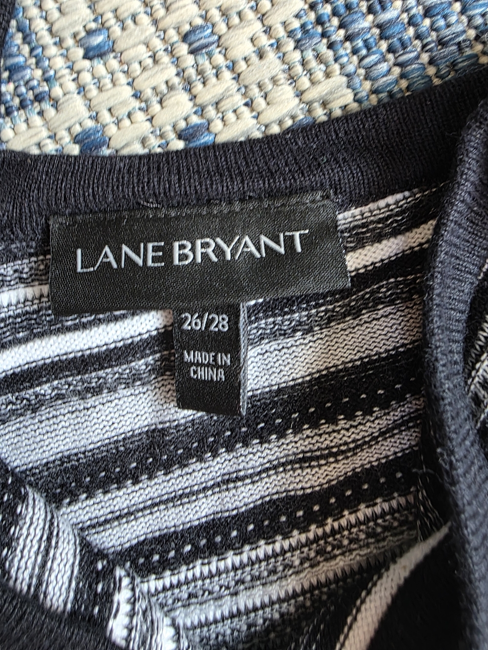 Lane Bryant Black & White Striped Top